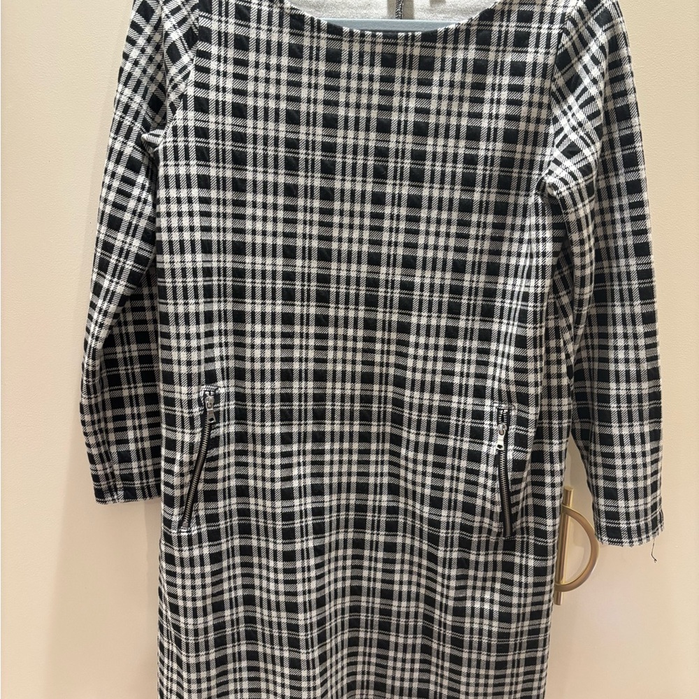 GAP Black and White Plaid Dress